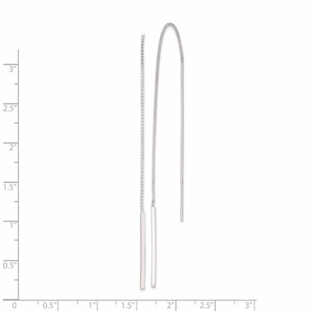 Sterling Silver Bar Threader Earrings - Picture 2 of 2